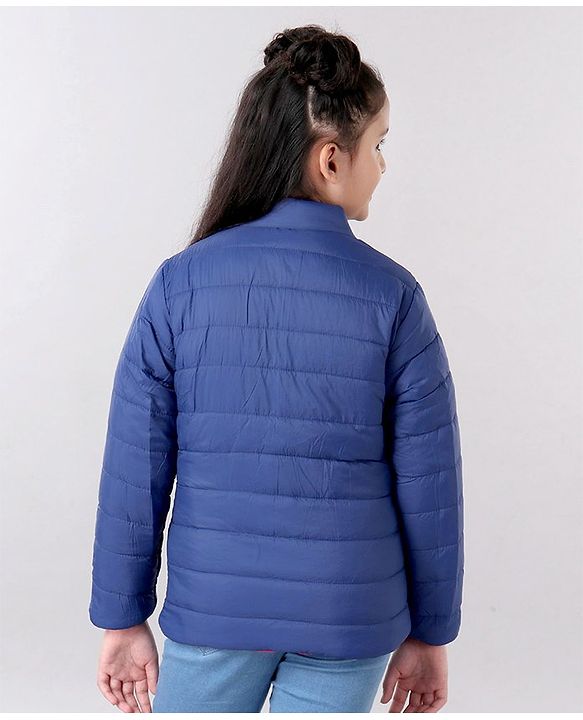 Pine Kids Full Sleeves Reversible Jacket With Pockets - Pink & Purple
