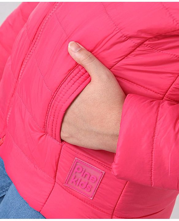 Pine Kids Full Sleeves Reversible Jacket With Pockets - Pink & Purple