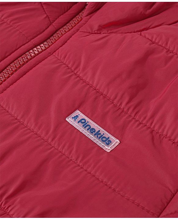 Pine Kids Full Sleeves Reversible Nylon Jacket Medium Winter - Red Blue