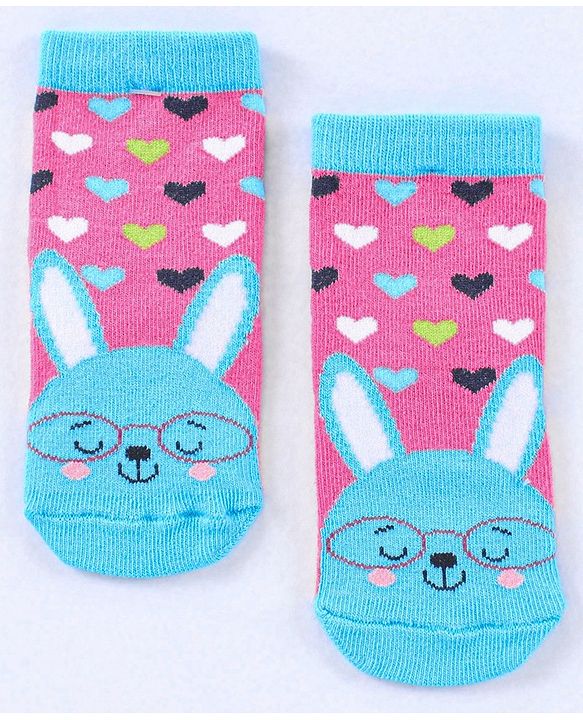 Cute Walk by Babyhug Cotton Blend Ankle Length Anti Bacterial Socks Multi Print Pack of 5 - Multicolour