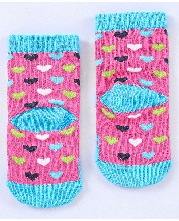 Cute Walk by Babyhug Cotton Blend Ankle Length Anti Bacterial Socks Multi Print Pack of 5 - Multicolour