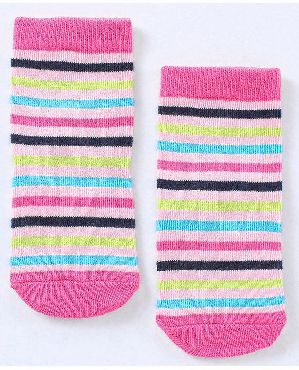 Cute Walk by Babyhug Cotton Blend Ankle Length Anti Bacterial Socks Multi Print Pack of 5 - Multicolour