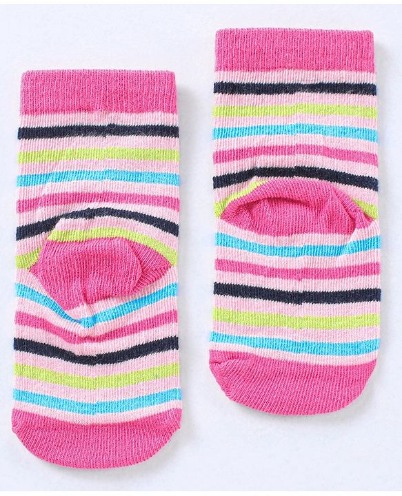Cute Walk by Babyhug Cotton Blend Ankle Length Anti Bacterial Socks Multi Print Pack of 5 - Multicolour