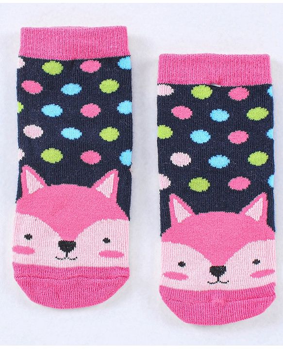Cute Walk by Babyhug Cotton Blend Ankle Length Anti Bacterial Socks Multi Print Pack of 5 - Multicolour