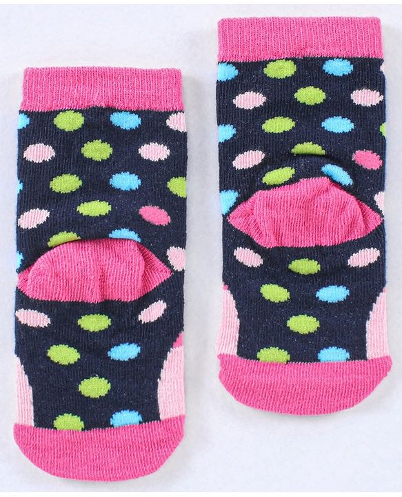 Cute Walk by Babyhug Cotton Blend Ankle Length Anti Bacterial Socks Multi Print Pack of 5 - Multicolour