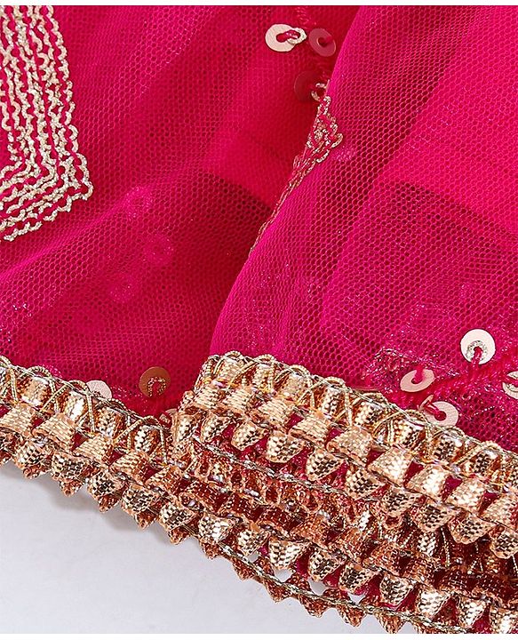 Babyhug Sleeveless Choli & Lehenga With Dupatta - Pink