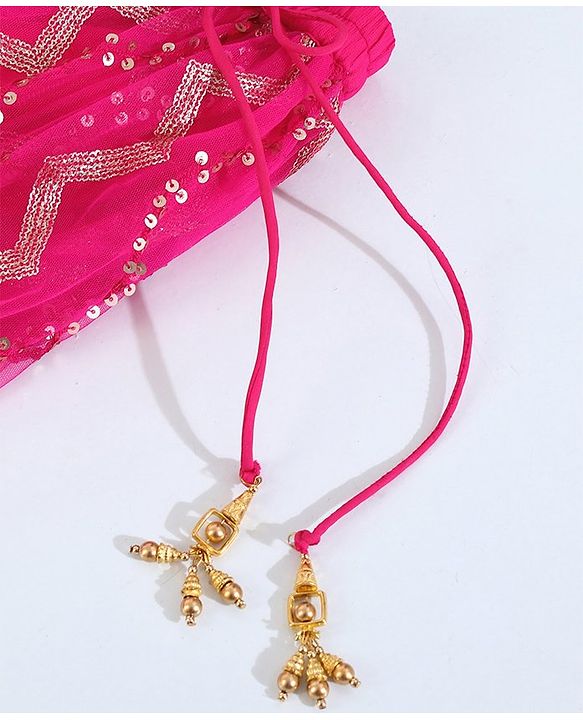 Babyhug Sleeveless Choli & Lehenga With Dupatta - Pink