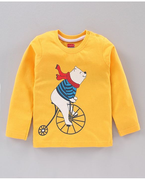 Babyhug Full Sleeves Animal Print Tee Pack of 5 - Multicolor