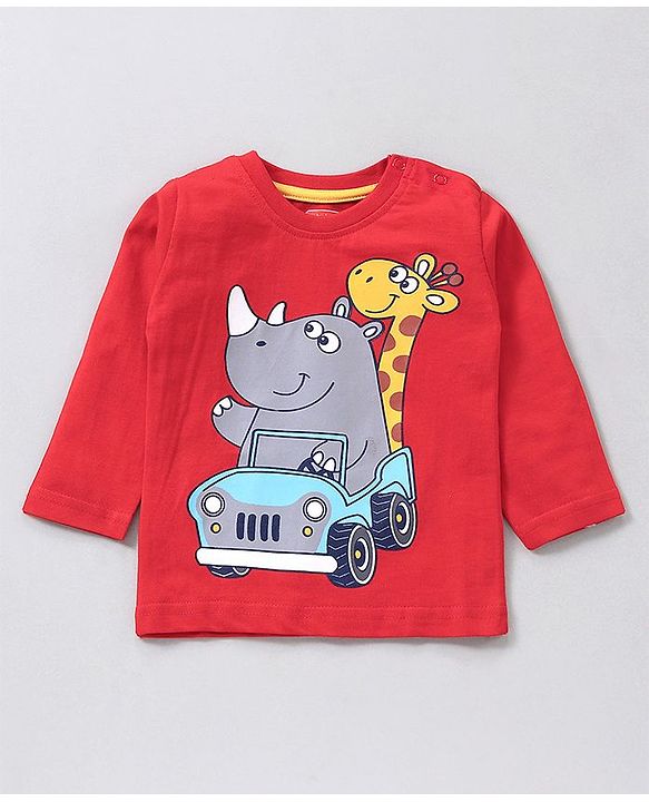 Babyhug Full Sleeves Animal Print Tee Pack of 7 - Multicolor