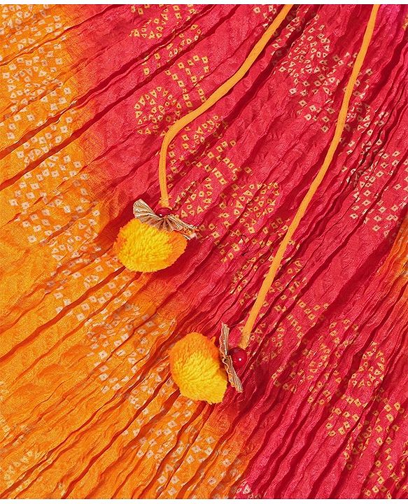 Babyhug Sleeveless Printed Choli with Lehenga and Dupatta - Multicolor