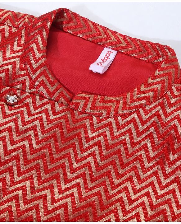 Babyhug Full Sleeves Dhoti & Kurta Set - Red