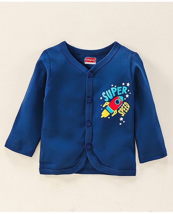 Babyhug Full Sleeves Vests Multi Print Pack Of 3 - Blue Red