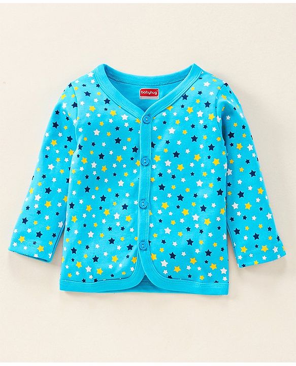 Babyhug Full Sleeves Vests Multi Print Pack Of 3 - Blue Red