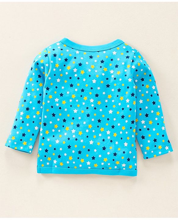 Babyhug Full Sleeves Vests Multi Print Pack Of 3 - Blue Red