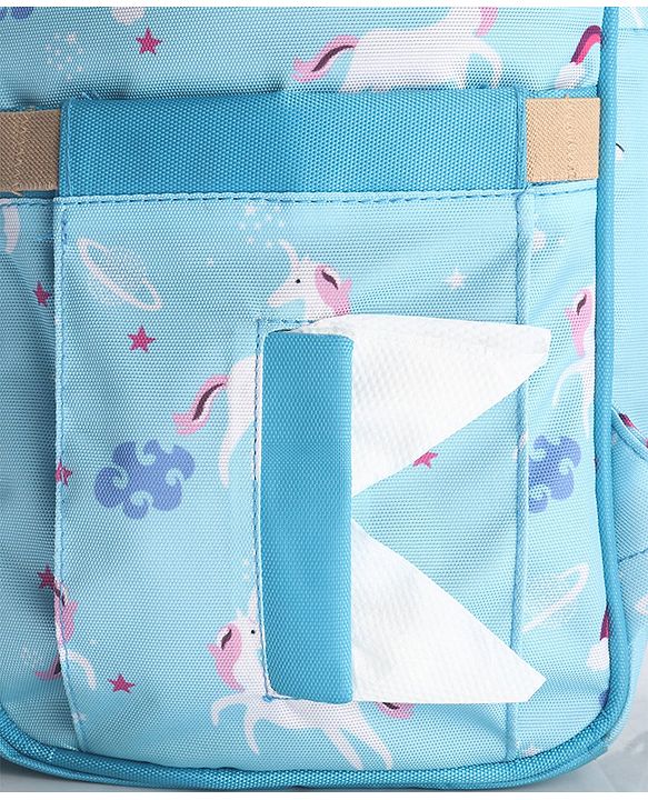Babyhug Diaper Backpack Unicorn Print - Blue