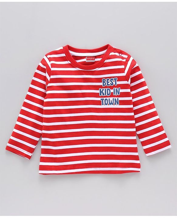Babyhug Full Sleeves Tee Bus Print Pack of 2 - Red Blue