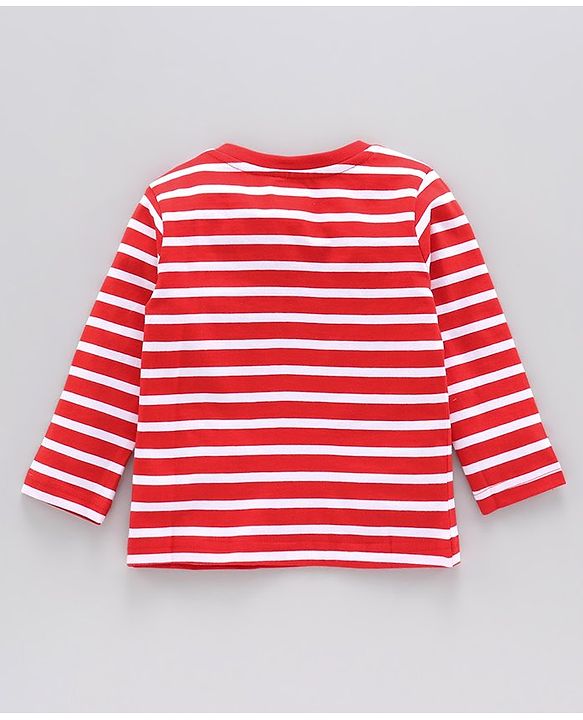 Babyhug Full Sleeves Tee Bus Print Pack of 2 - Red Blue