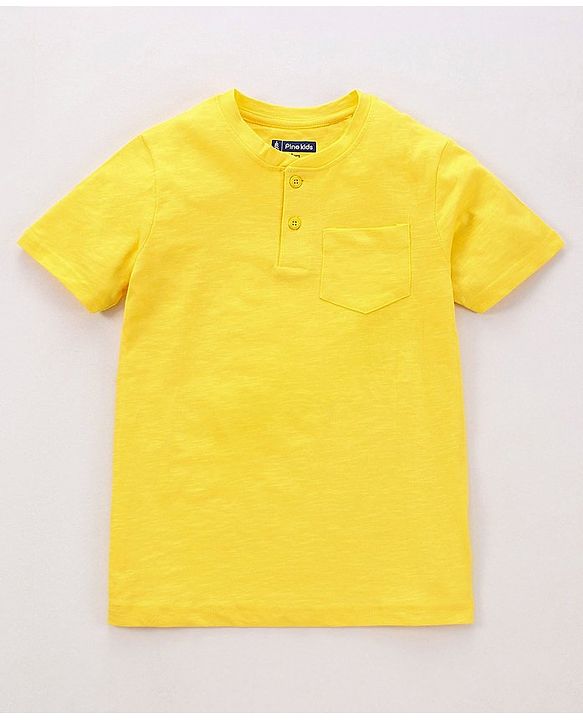 Pine Kids Half Sleeves Bio Washed Tee Striped Print - Yellow Blue