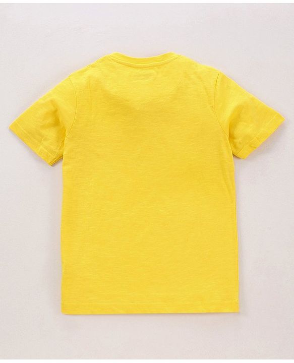 Pine Kids Half Sleeves Bio Washed Tee Striped Print - Yellow Blue