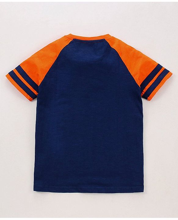 Pine Kids Half Sleeves Bio Washed Tee Striped Print - Yellow Blue