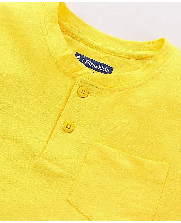 Pine Kids Half Sleeves Bio Washed Tee Striped Print - Yellow Blue