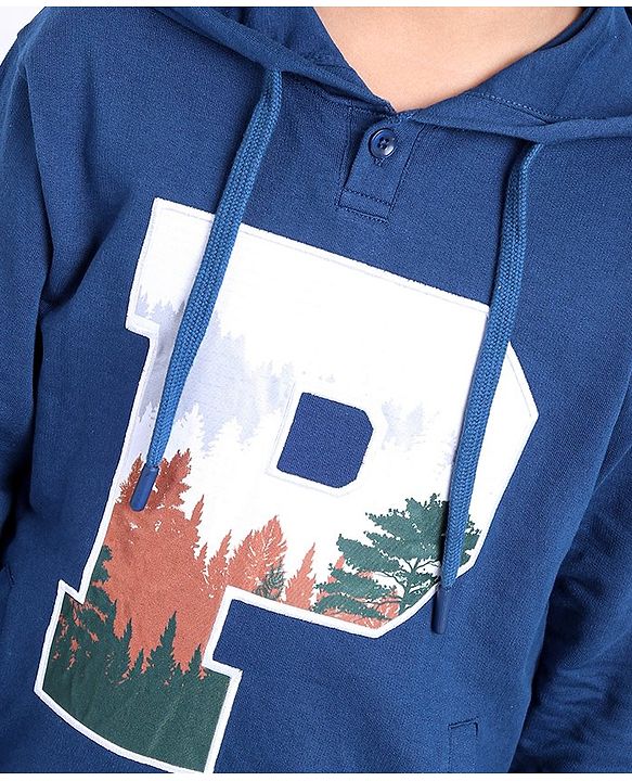Pine Kids Full Sleeve Biowash Sweatshirts Text Print - Navy