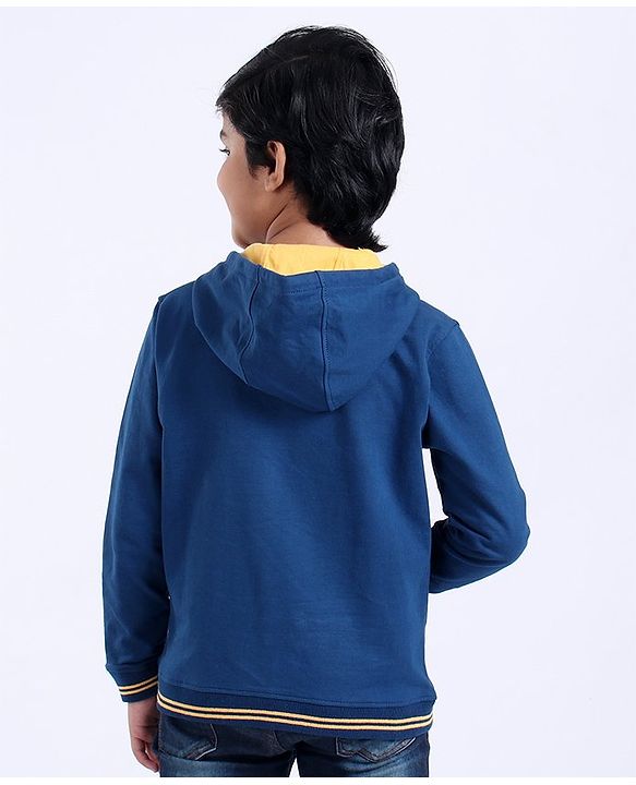 Pine Kids Full Sleeve Biowash Sweatshirts Cool Times Print - Blue