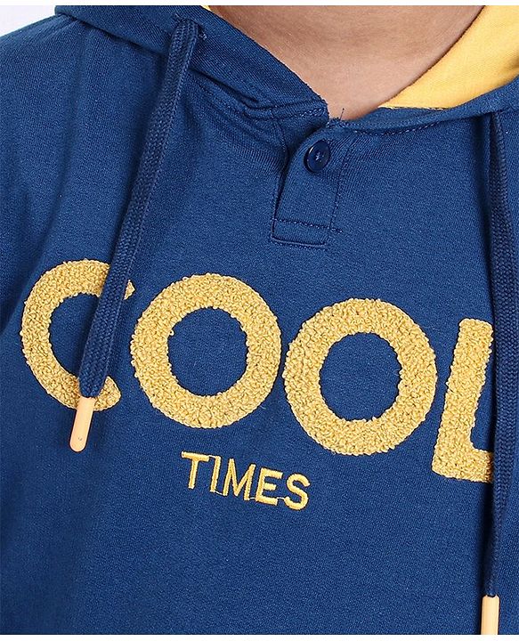 Pine Kids Full Sleeve Biowash Sweatshirts Cool Times Print - Blue