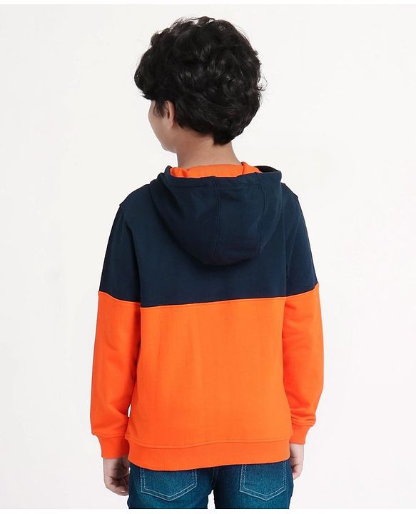 Pine Kids Full Sleeves Sweat Jacket - Orange
