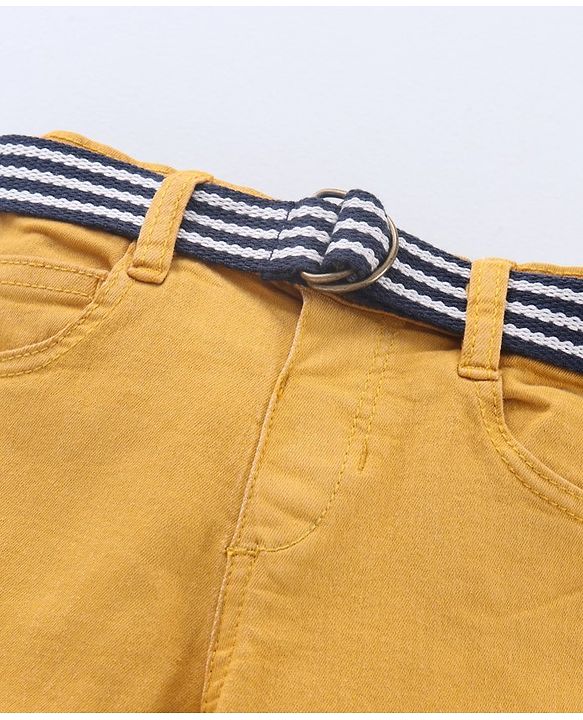 Babyhug Full Length Jeans Solid Color - Yellow