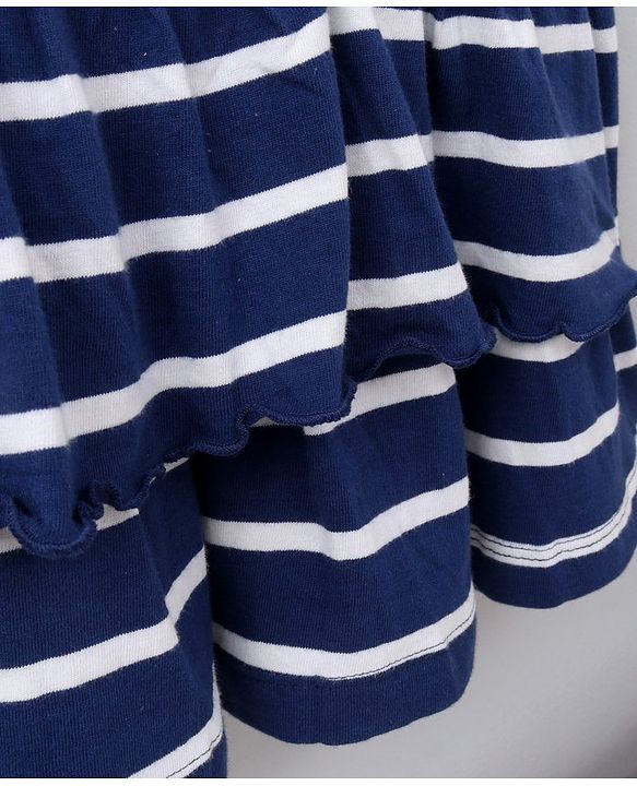 Pine Kids Full Sleeves Bio Washed Frock Heart Badge - Blue