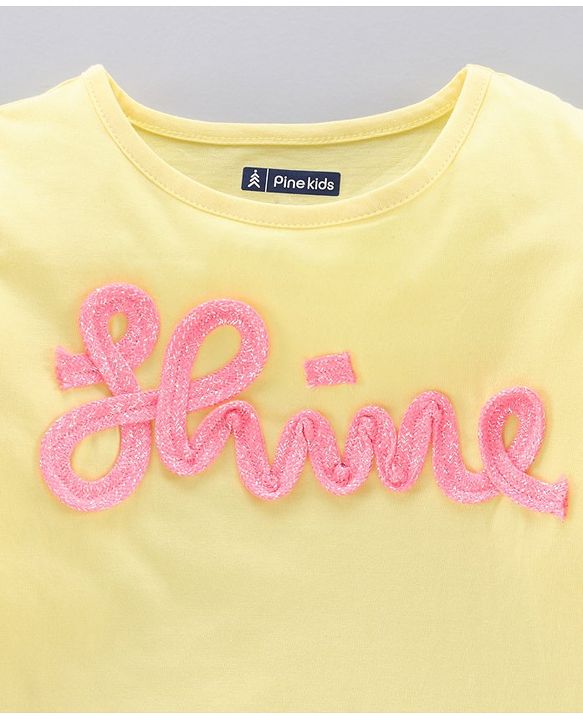 Pine Kids Full Sleeves Biowash Tee and Leggings Set - Yellow