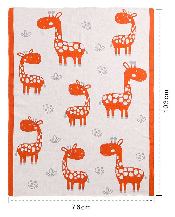 Babyhug Knitted Gift Set Giraffe Print Pack Of 5 - Orange