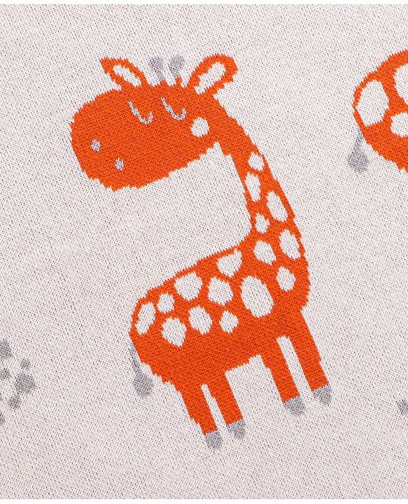 Babyhug Knitted Gift Set Giraffe Print Pack Of 5 - Orange