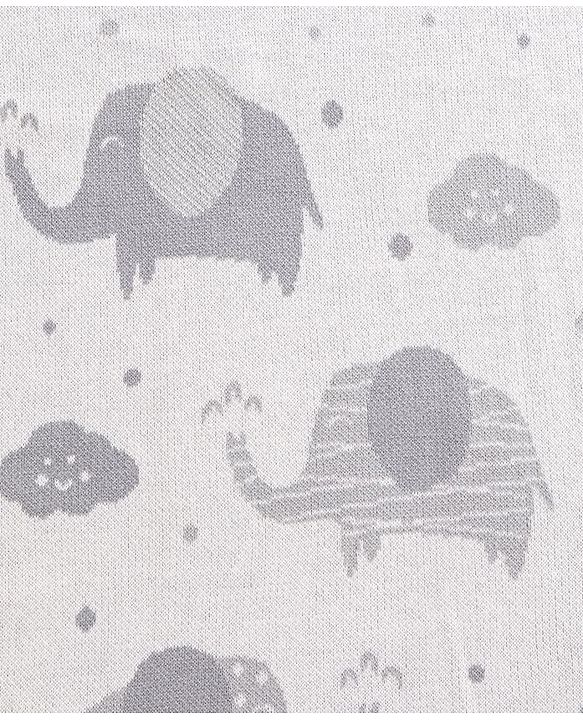 Babyhug Knitted Gift Set Elephant Print Pack Of 5 - Grey