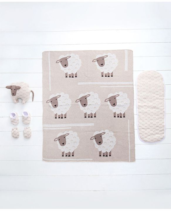 Babyhug Knitted Gift Set Giraffe Print Pack Of 5 - Orange