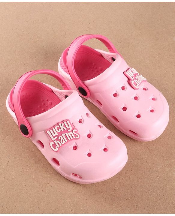 Pine Kids Clogs Text Patch - Light Pink Fuchsia
