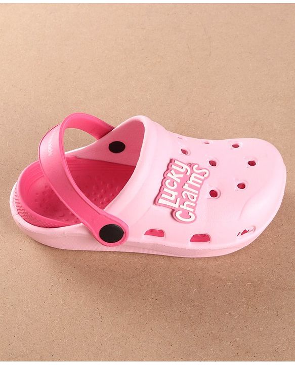 Pine Kids Clogs Text Patch - Light Pink Fuchsia