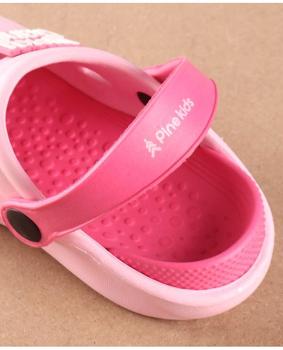 Pine Kids Clogs Text Patch - Light Pink Fuchsia