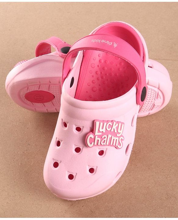 Pine Kids Clogs Text Patch - Light Pink Fuchsia