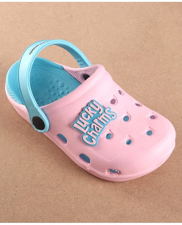 Pine Kids Clogs Text Patch - Light & Dark Pink