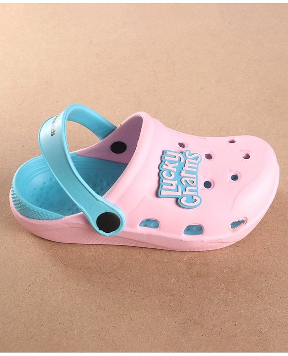 Pine Kids Clogs Text Patch - Light & Dark Pink