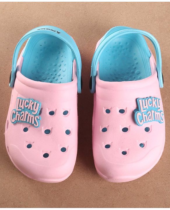 Pine Kids Clogs Text Patch - Light & Dark Pink