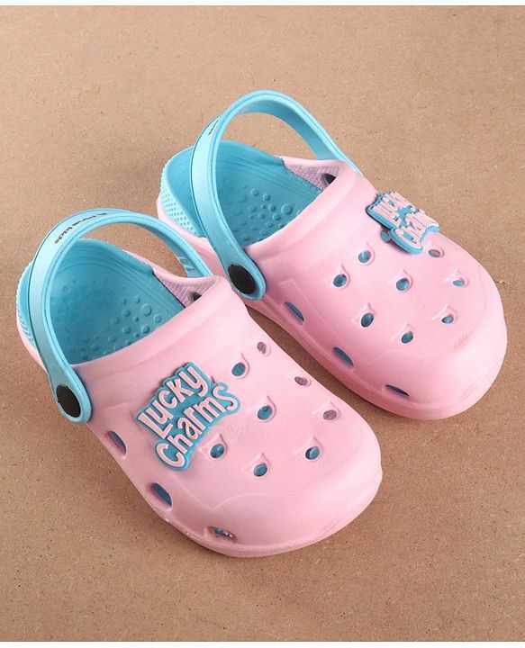 Pine Kids Clogs Text Patch - Light & Dark Pink