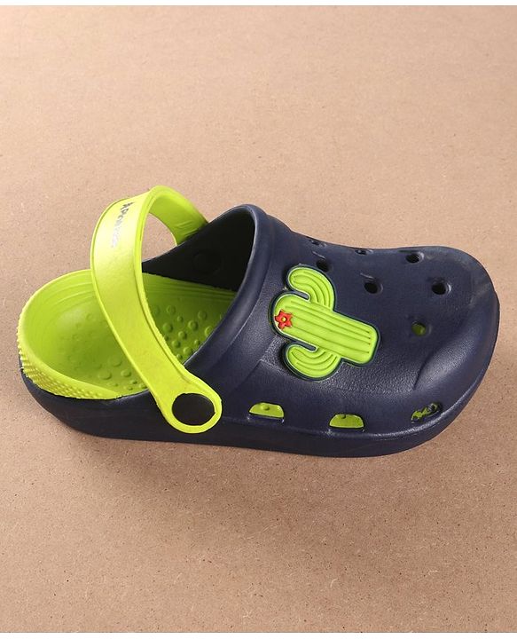 Pine Kids Clogs Cactus Patch - Navy Blue Light Green