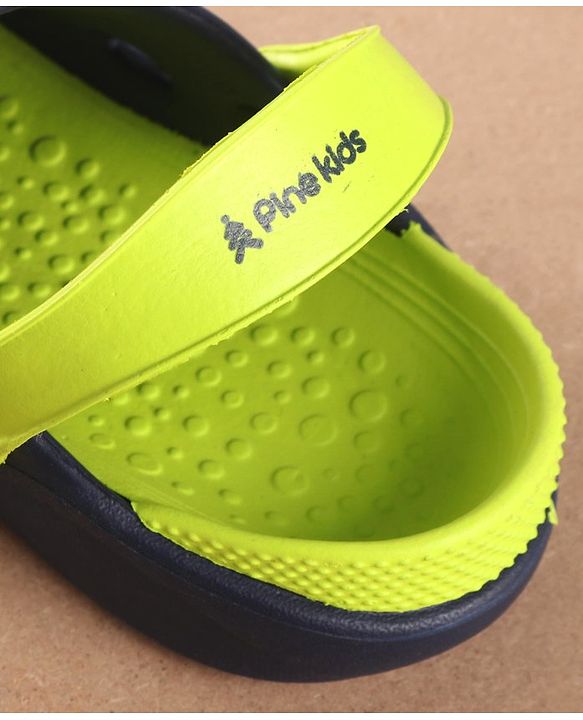 Pine Kids Clogs Cactus Patch - Navy Blue Light Green