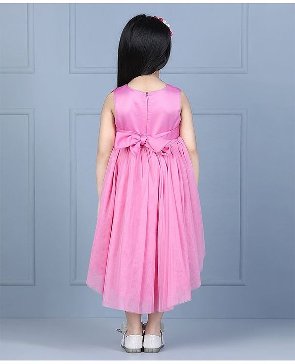 Babyhug Sleeveless Party Wear Floral Embellished - Pink
