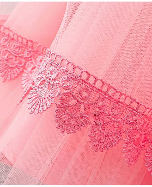 Babyhug Sleeveless Party Frock With Corsage - Peach