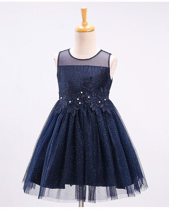 Babyhug Woven Sleeveless A Line Party Frock with Bow Detailing Floral Print - Pink