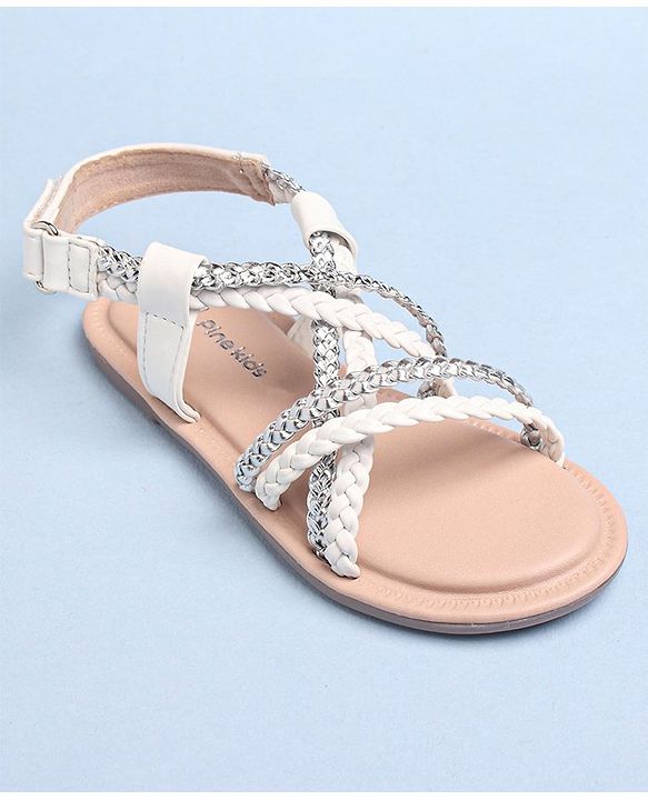 Pine Kids Sandals With Velcro Closure - White